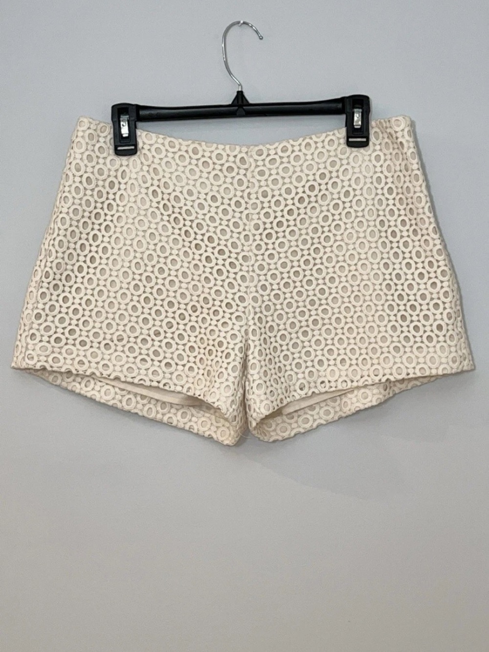 Banana Republic Cream Eyelet High-Waist Shorts